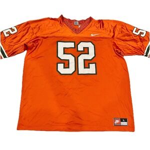 Miami Hurricanes Ray Lewis Nike Vintage Orange Jersey Size L 90s Canes NCAA
